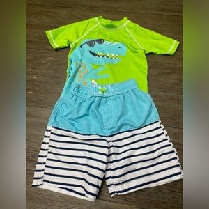 Baby Boy Rash Guard Swimsuit Set – 2Pc 3T  UPF 50+ Dinosaur Bathing Suit boy